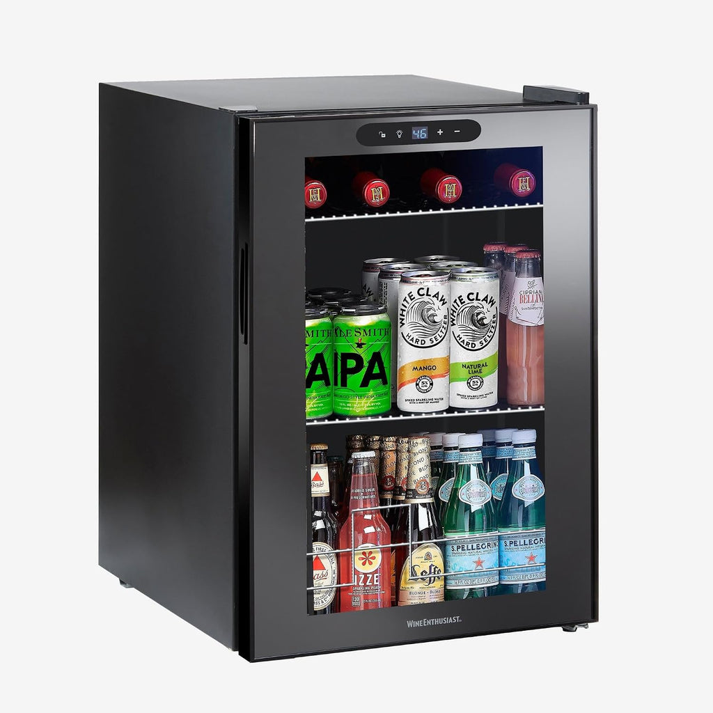 Wine Enthusiast 1.8 Cu.Ft. Beverage Refrigerator - Freestanding Mini Fridge for Drinks Beer Soft Drinks and Wine - Adjustable Shelves Compact Beverage Fridge for Home Kitchen and Office Use