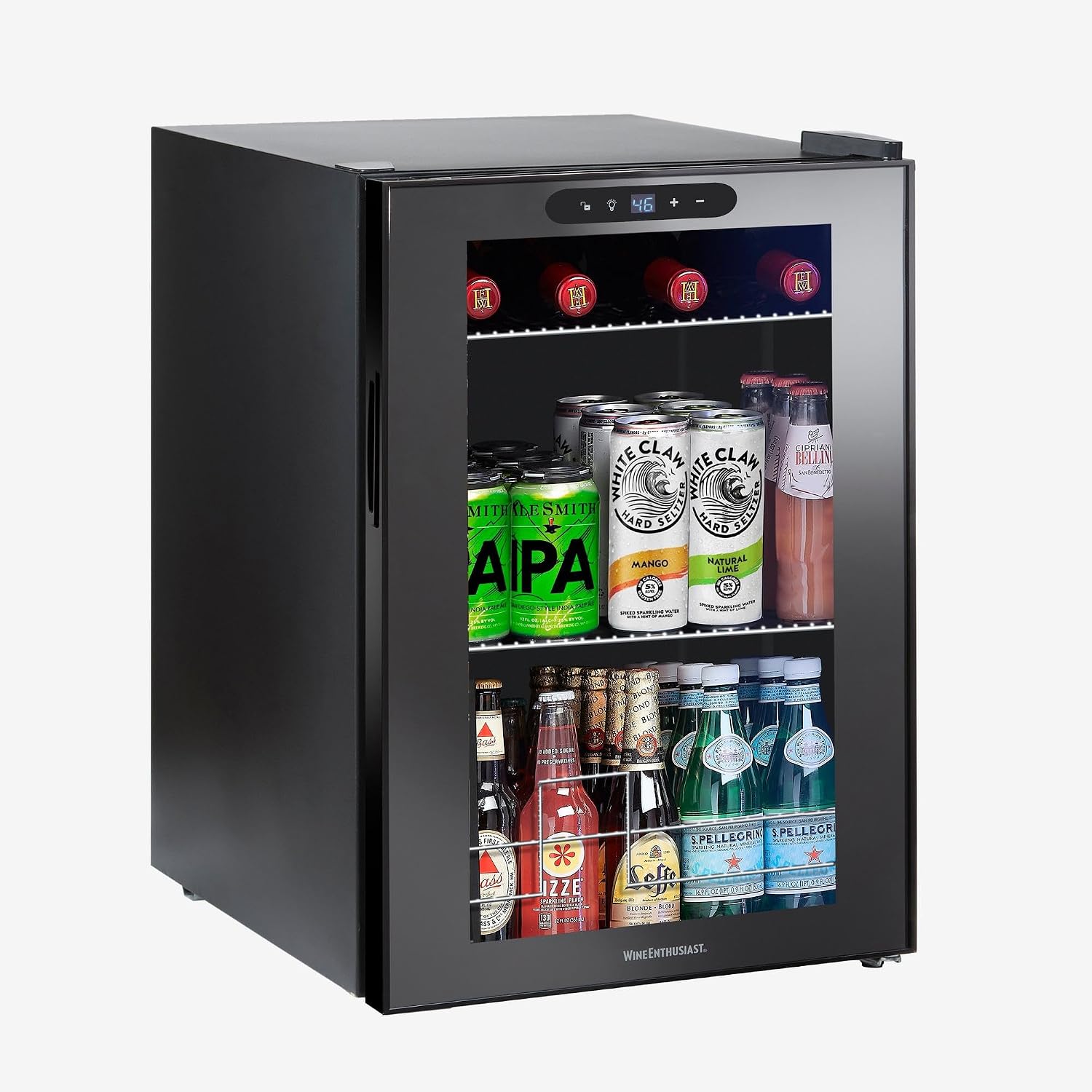 Wine Enthusiast 1.8 Cu.Ft. Beverage Refrigerator - Freestanding Mini Fridge for Drinks Beer Soft Drinks and Wine - Adjustable Shelves Compact Beverage Fridge for Home Kitchen and Office Use
