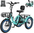 MOONCOOL Electric Trike for Adults, 500W/750W 48V Electric Tricycle for Adults, 20'x3.0' Fat Tire 3 Wheel Electric Bike, Folding Aluminum Adult Tricycle with Removable Battery