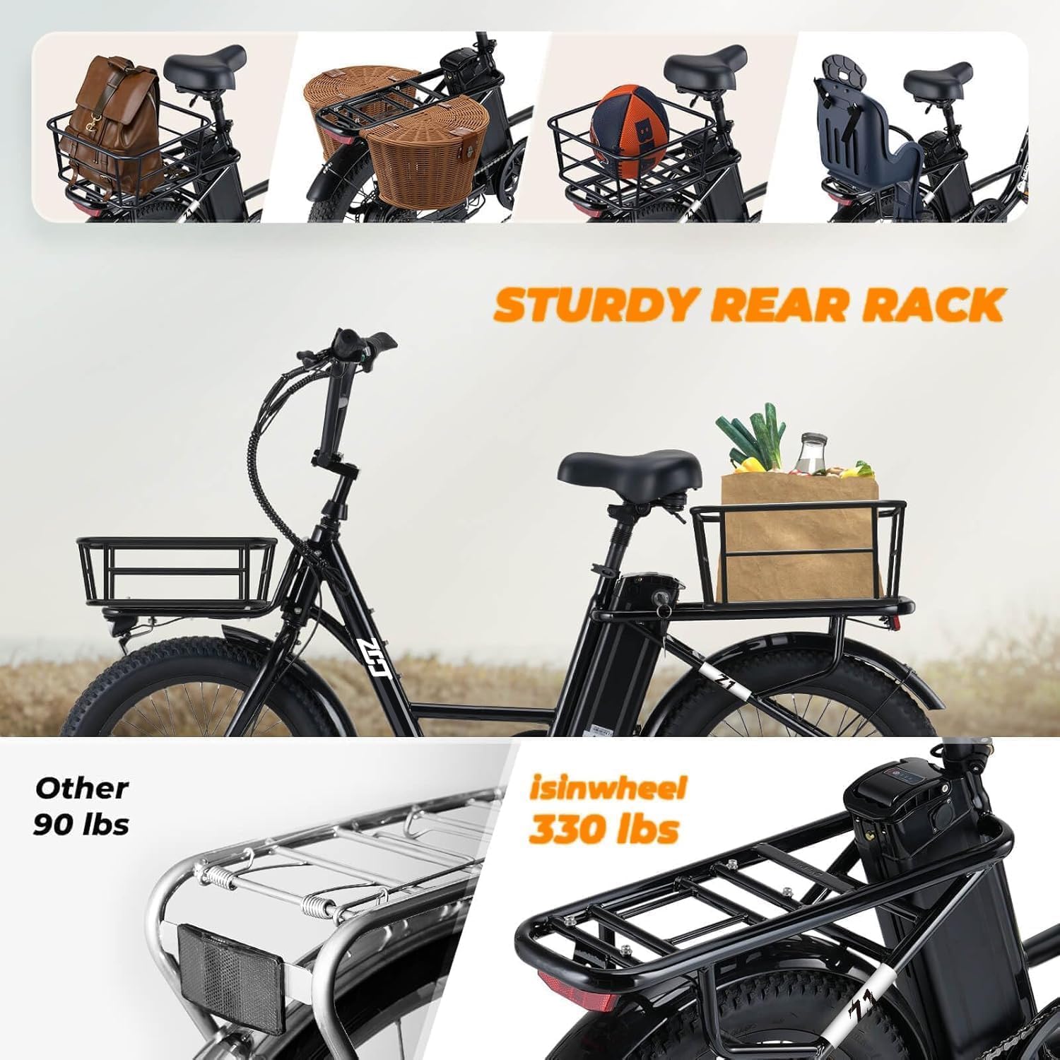 1000W Electric Bike for Adults, Fat Tire Ebikes 20' x 3.0 Electric Bicycle, 50-Mile Long Range, 48V Removable Battery Shock Absorber, 7-Speed Dual Disc Brakes Full Suspension Suitable for Commuting