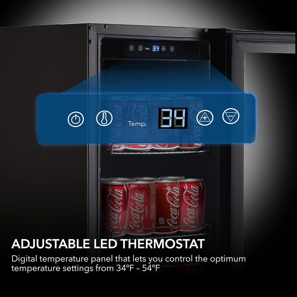 Whynter BBR-801BG Built Beverage Refrigerator and Cooler Mini Fridge with Glass Door with Lock, 3.0 Cubic Feet, Black, 100