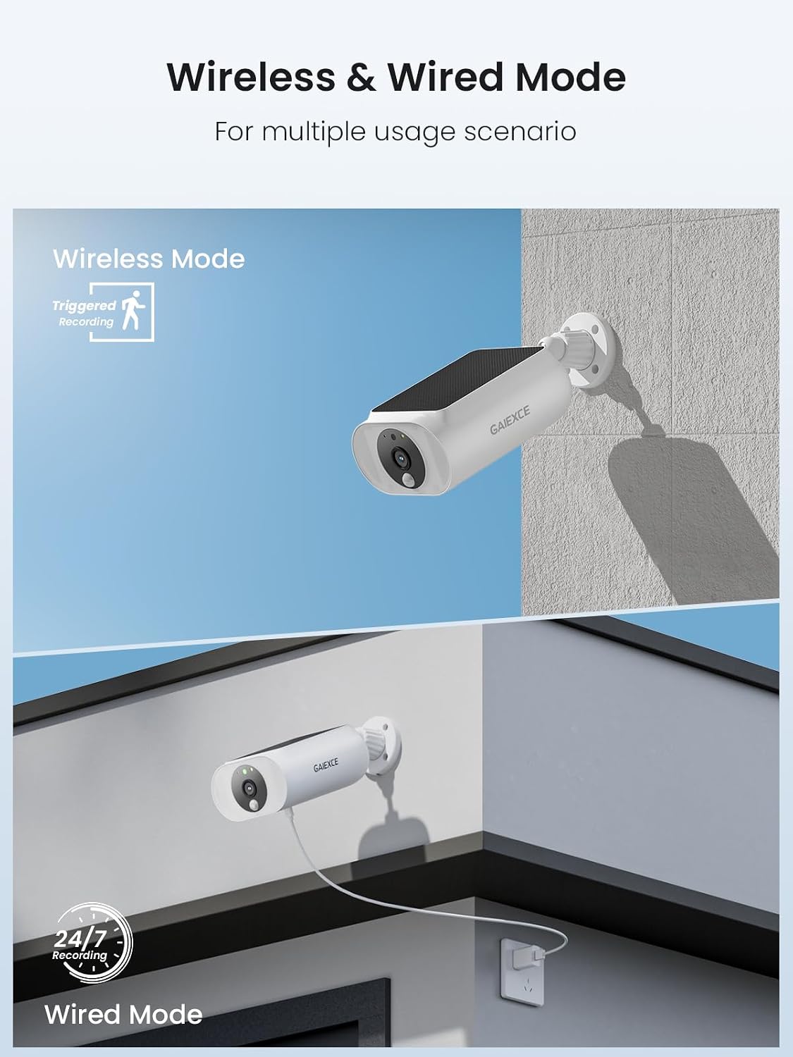Solar Security Cameras Wireless Outdoor 4 Cam Kit Expadable to 10H, No Subscription Cameras for Home Security System, 64G Local Storage, 2.4G &5G WiFi, 2K Color Night Vision Two-Way Audio IP66