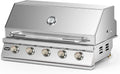 Hygrill STD Series 40-Inch Built In Grill, Stainless Steel 5-Burner Grill Head for Outdoor Kitchen, 70,000 BTU, Liquid Propane
