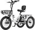 MOONCOOL Foldable Electric Tricycle for Adults, 20' Aluminum Etrike Fat Tire, Rated 500W 48V 15Ah Rear Differential, Front Suspension, 15.5MPH, 450LBS Payload, 95% Pre-Assembled