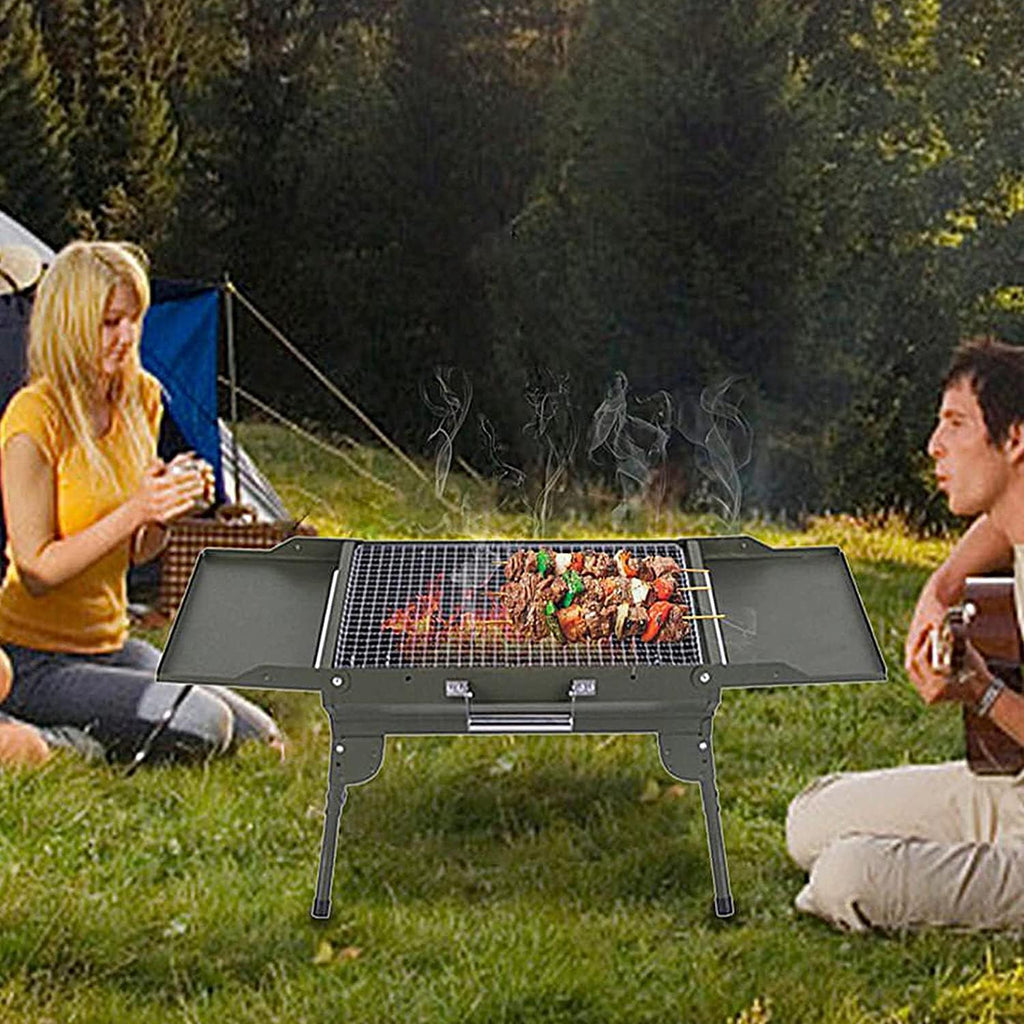 Portable Charcoal Grill Charcoal Barbecue Grill Foldable BBQ Grill Rack Portable Camping BBQ Grill Bracket Barbecue Accessories BBQ Grill for Outdoor
