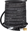 YAMATIC 3/8' Pressure Washer Hose 100 FT,4000 PSI Steel Wire Braided with 360 ° Swivel 3/8' Quick Connect, Rated 212°F Hot/Cold Water, Steel Braided Rubber Hose for Professional Gas Cleaning