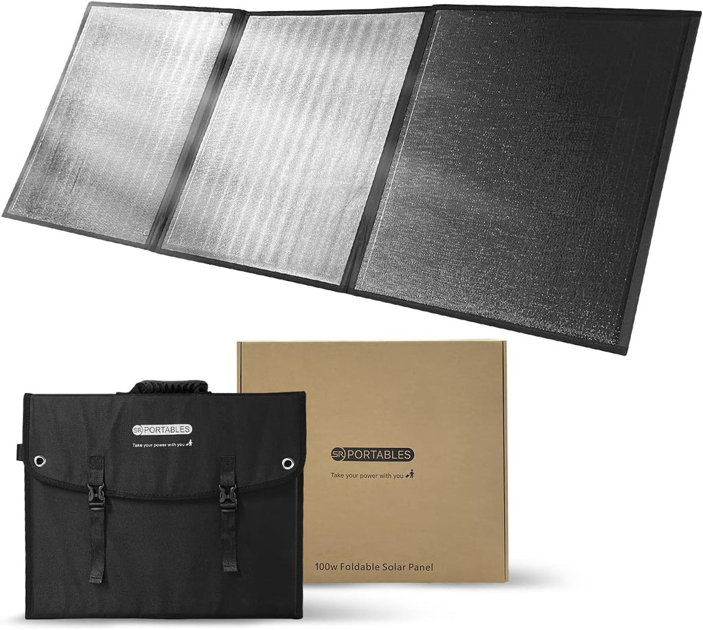 SR Portables Solar Panel with Adjustable Kickstand, MC4 Connector, Compatible with SR Portables Solar Generator Minotaur, for Camping, Hiking, Blackouts, and More (100, Watts)