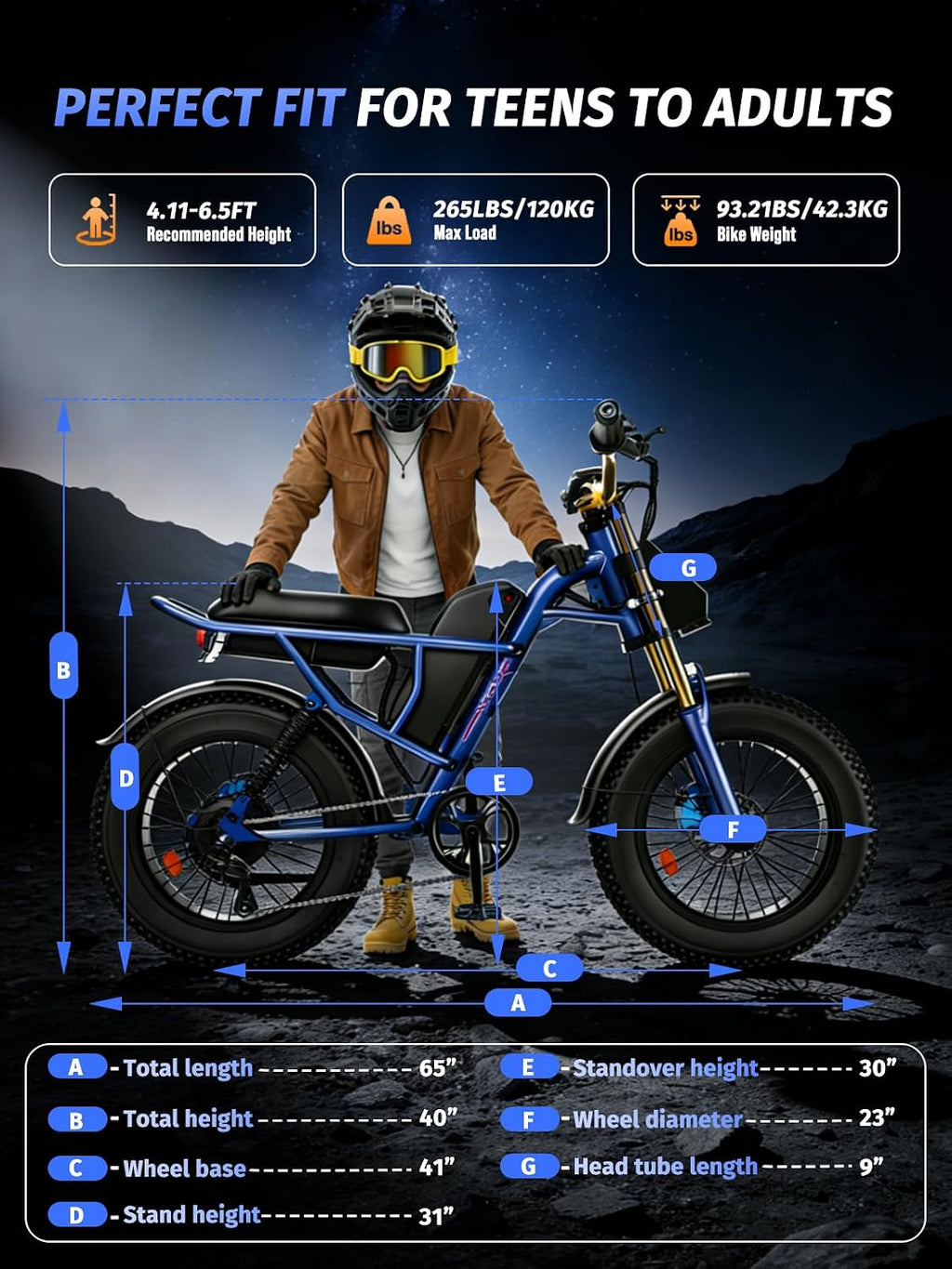 Electric Bike for Adults, 1500W Peak Motor Ebike with 48V 15.6Ah Built-in Removable Battery, 70 Miles Range Top Speed 28 MPH Electric Bike, 20' Off Road All terrian Fat Tire E Bike with 7 Speed