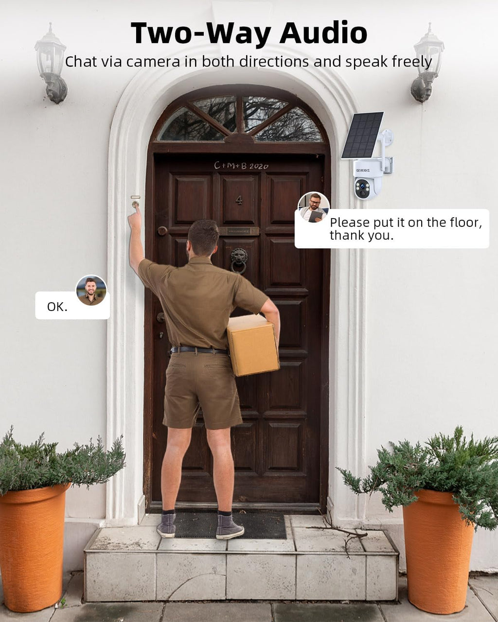 Solar Security Cameras Wireless Outdoor, 4MP FHD Battery Powered Home Security Camera System with 10' Monitor, 4-Cam kit, 360° View, Full Color Night Vision, Motion Detection, Work with Alexa
