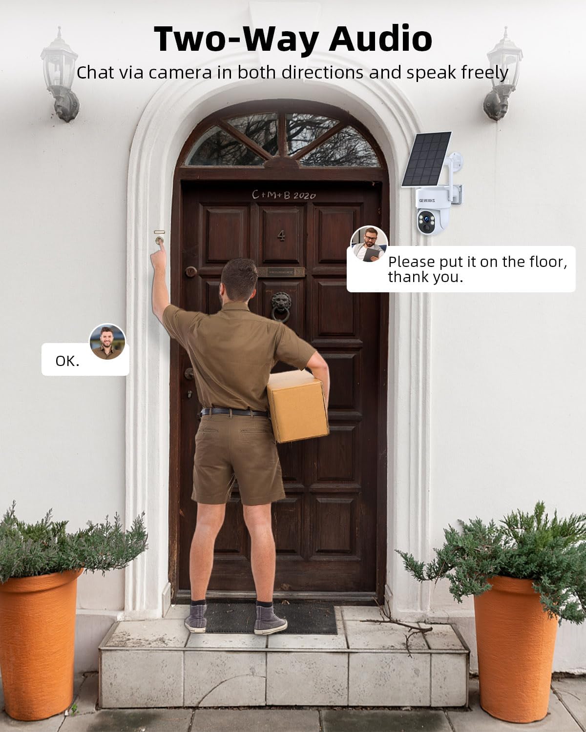 Solar Security Cameras Wireless Outdoor, 4MP FHD Battery Powered Home Security Camera System with 10' Monitor, 4-Cam kit, 360° View, Full Color Night Vision, Motion Detection, Work with Alexa