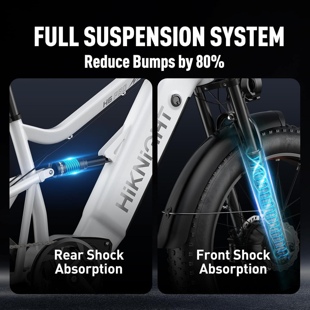 Dual Motor Electric Bike Peak 3000W, 52V 20AH Battery E Bike for Adults 26 Inch Fat Tire Mountain Electric Bicycle 38 MPH, Full Suspension Dual Hydraulic Disc Brake
