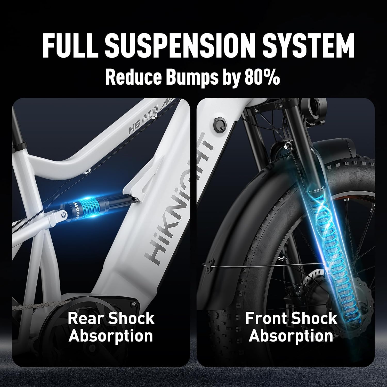 Dual Motor Electric Bike Peak 3000W, 52V 20AH Battery E Bike for Adults 26 Inch Fat Tire Mountain Electric Bicycle 38 MPH, Full Suspension Dual Hydraulic Disc Brake