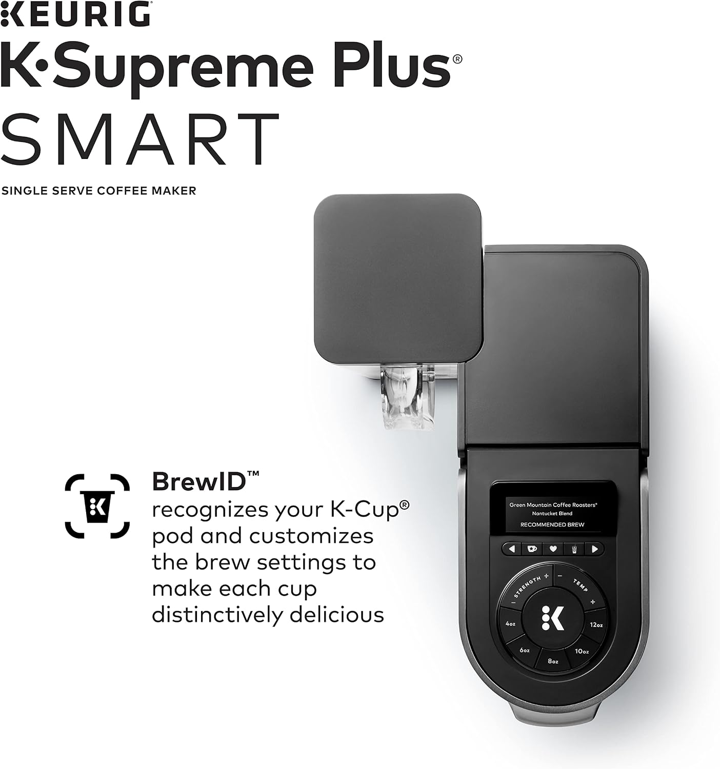 Keurig K-Supreme Plus SMART Single Serve Coffee Maker Milk Frother for Hot and Cold Milk Foam