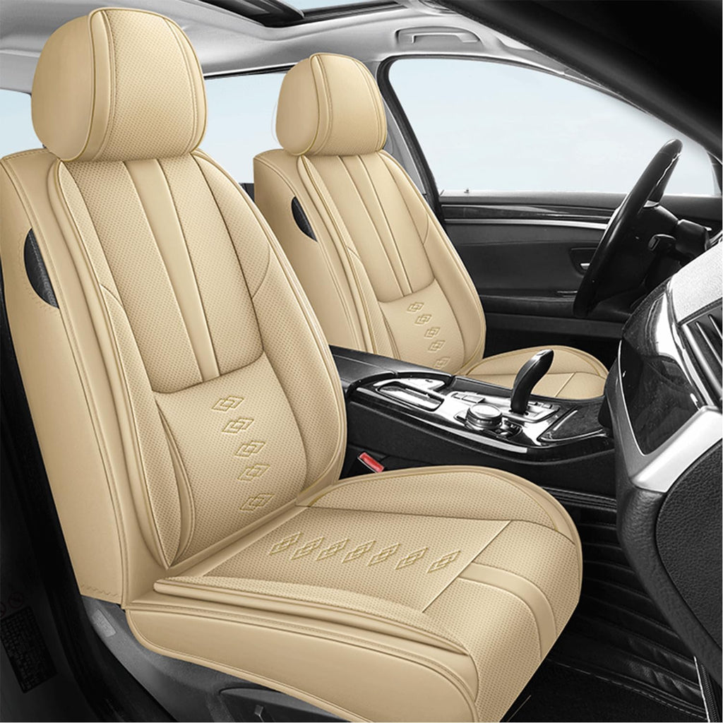 Car Seat Covers for Journey,for Dodge Journey 2009-2020,Leather Front Seat Covers,Airbag-Compatible Car Seat Protectors,Waterproof Seat Cover for Cars(Beige,2PCS Only)
