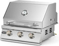 Hygrill STD Series Heavy Duty 3-Burner Built In Grill, Stainless Steel Grill Head for Outdoor Kitchen, Natural Gas
