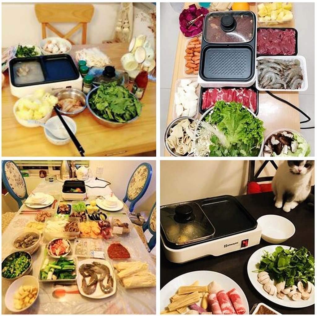 Barbecue Grill Mini Multi-in-one Electric Cooker, Electric Grill Suitable For One Person Kitchen Cooker, Korean Barbecue P Hot Pot, Household Electric Oven Smokeless Elec