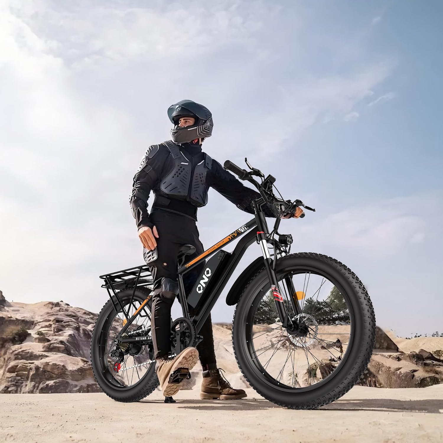 QnQ Electric Bike for Adults, Powerful 2000W Peak Motor, 26' Tires, 34MPH & 60 Miles Long Range, 48V 15Ah Removable Battery, Lockable Suspension, Electric Mountain Ebikes for Adults and Teens