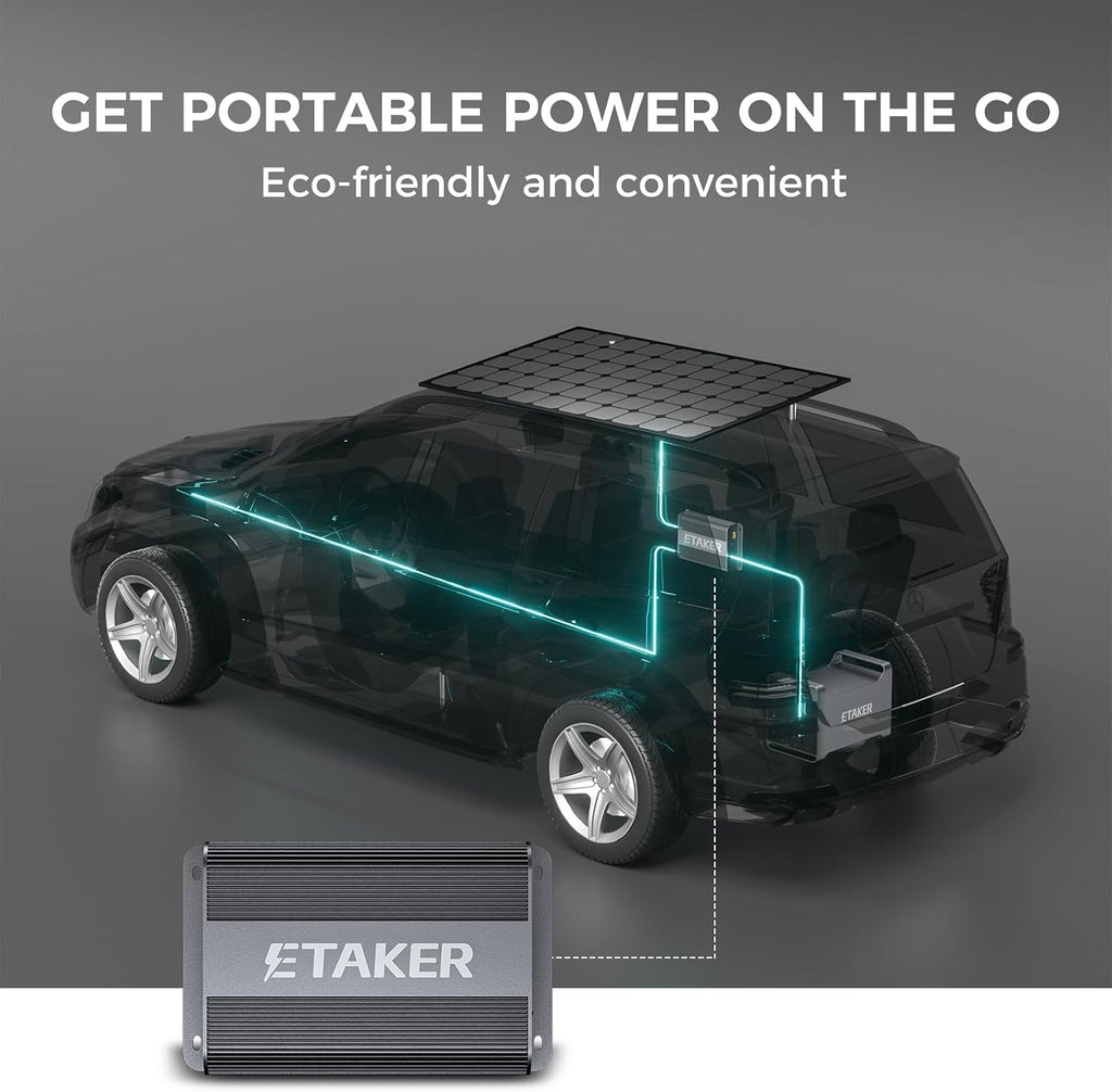 F1000, No App Needed, 1000W Alternator Charger, DC to DC Charger only for Portable Power Stations, 4~6× Faster Than Cigarette Chargers