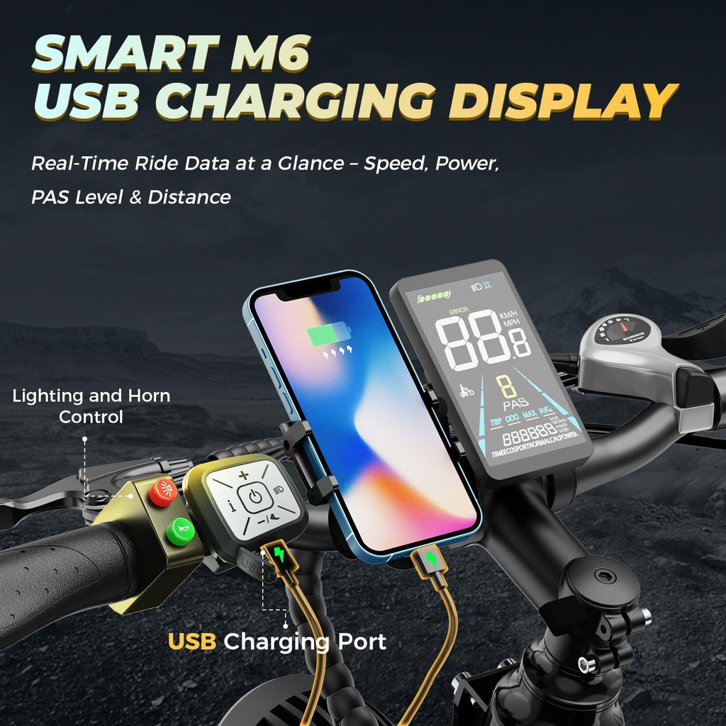 Aipas M1 Pro Electric Bike, 1800W Peak Motor Electric Bike for Adults, 26'' x 4.0'' Fat Tire Ebike, 48V 17.5Ah Electric Mountain Bike, 36MPH, 85 Miles Electric Bicycle, 7 Speed, 110NM with Rear Basket