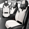 Fit for Honda Odyssey 2000-2026 Seat Covers, Fashion Sport Seat Cover with Waterproof Leather, Airbag Safe Design Seat Protector (2 Front Seat Luxury, Black White)