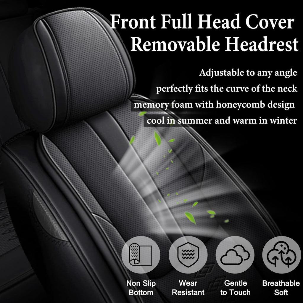 Car Seat Covers 2 Seats Fit for Mazda CX-90 2024 2025,Waterproof Leather Seat Covers,Airbag Compatible,Car Seat Protectors Interior Sets(2PCS with Pillows,Black)