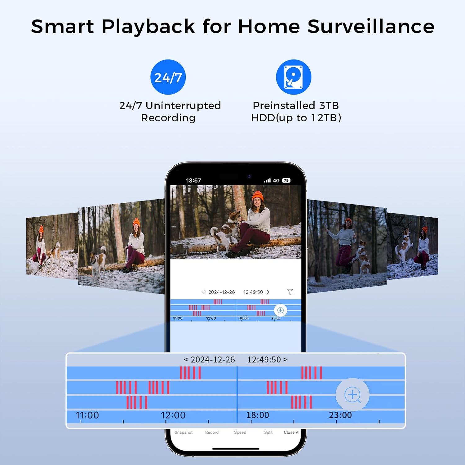 [330°Pan 90°Tilt+Human Tracking] Hiseeu 4K PoE Security Camera System,NVR Security Camera System w/8 * 8MP PoE PTZ Security Camera Outdoor&Indoor,2-Way Audio,Color Night Vision,7/24 Record