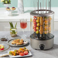 0 Outdoor Vertical Rotisserie Oven 1100W, Electric Smokeless BBQ Grill, Rotisserie Shawarma Machine for Home Use Infrared Roaster Oven