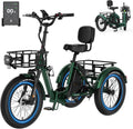 MOONCOOL Electric Trike for Adults, 500W/750W 48V Electric Tricycle for Adults, 20'x3.0' Fat Tire 3 Wheel Electric Bike, Folding Aluminum Adult Tricycle with Removable Battery