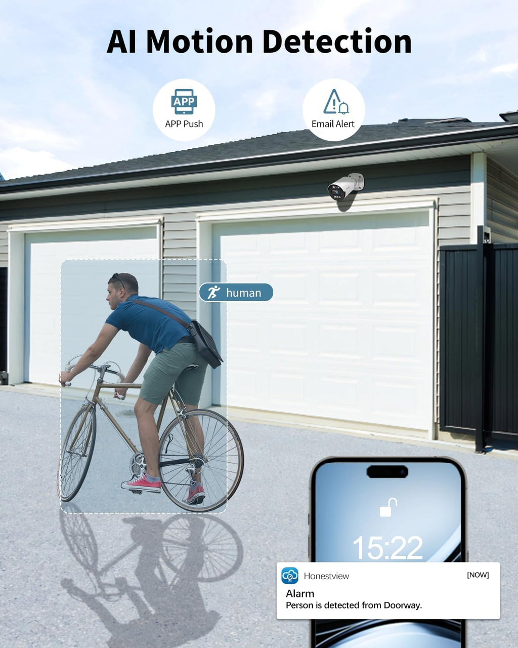 《5MP Super HD & 80ft IR Night Vision》Wired Security Camera System Outdoor, IP67 Waterproof CCTV Cameras Systems with AI Human Detection, Home Video Surveillance DVR Kits