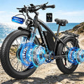 9000W Peak Electric Bike for Adults,58V Max-Output 1972Wh Dual Motor Ebike,47MPH 105 Miles Long Range,24' x4.0 Fat Tire Lockable Suspension Electric Bicycle for Off-Road Mountain Commuter