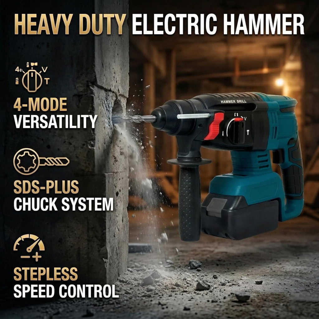 SELFIE CAT 4 Set Brushless Cordless Combo Kit Power Tools, Hammer/Angle Grinder/Impact Wrench/Drill Impact Drill Set, Cordless Drill and Impact Driver Combo With 4 Battery&2 Chargers for Home, DIYers