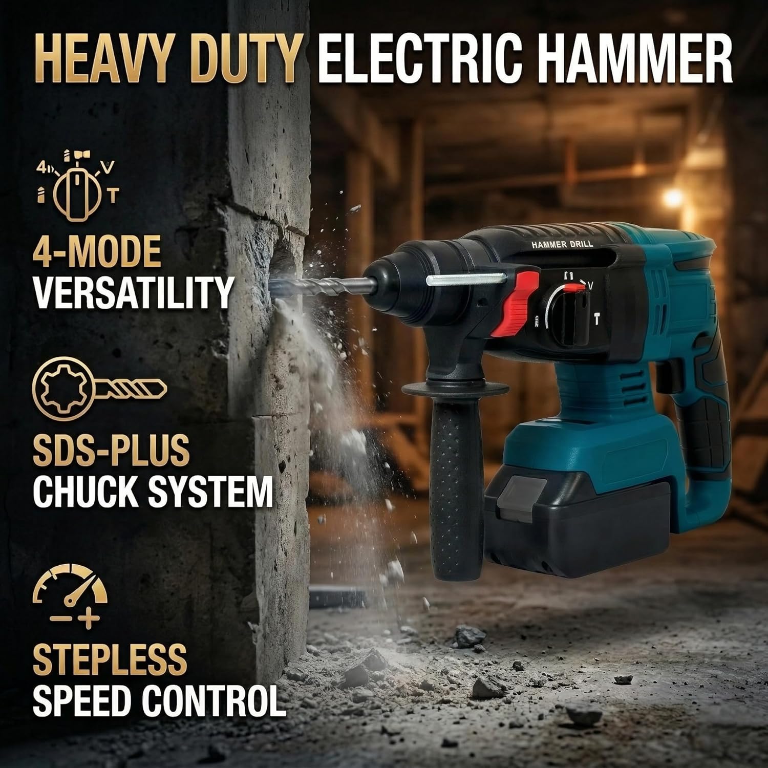SELFIE CAT 4 Set Brushless Cordless Combo Kit Power Tools, Hammer/Angle Grinder/Impact Wrench/Drill Impact Drill Set, Cordless Drill and Impact Driver Combo With 4 Battery&2 Chargers for Home, DIYers