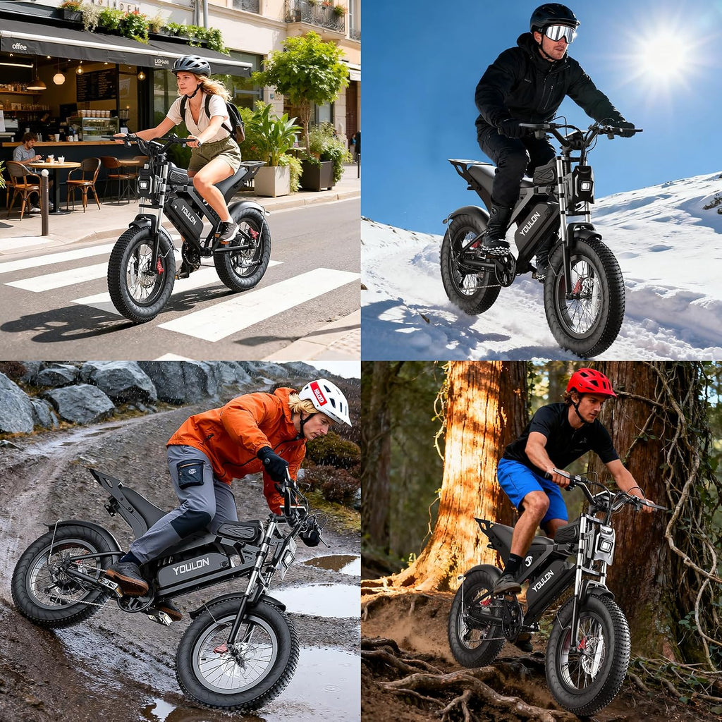 Ebikes for Adults, 1500/2000W Peak Motor, 17/20/23Ah Long Range Teens Electric Bike with Dual Hydraulic Brakes, 20' Fat Tire All-Terrain for Commuting E-Bicycle