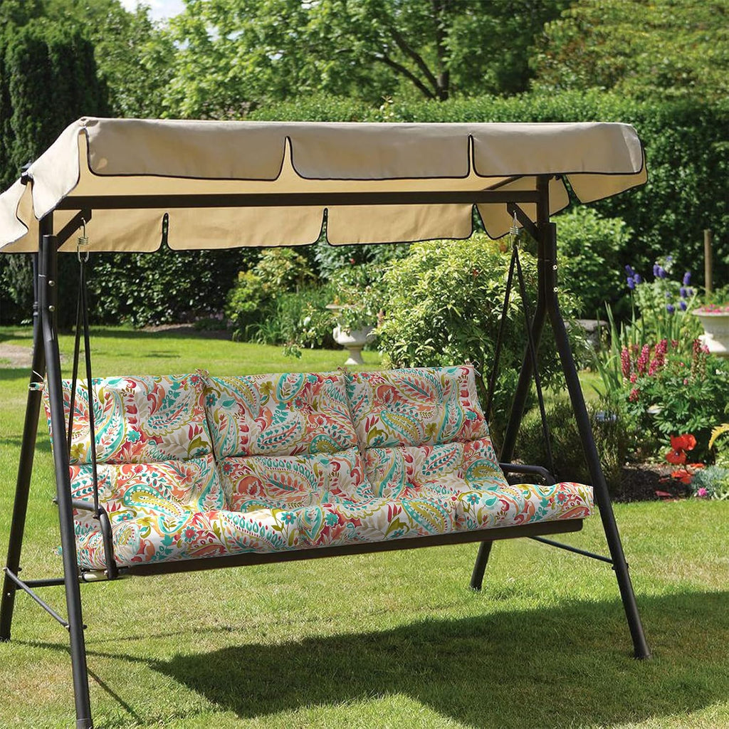 Outdoor High Back Patio Chair Cushions, Tufted Rocking Chair Cushions, Adirondack Cushions for Garden Porch Home Office Chair Use, 44' x 22' x 4', 2 Pack, Pretty Paisley