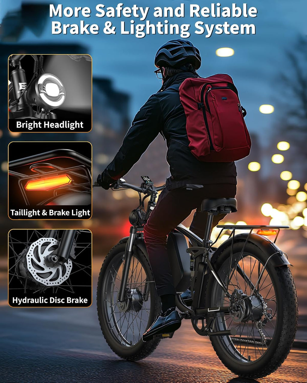E·Bycco 6000W Peak Dual Motor Electric Bike for Adults, 52V 32AH Battery, Max 45MPH & 100Miles, Full Suspension, Hydraulic Brake, Fat Tire E-Bikes for Men Women