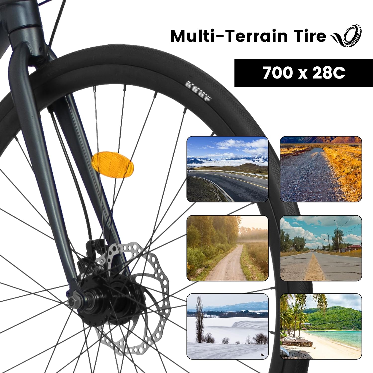 Road Bike, 700C Wheel City Commuter Bicycle, 16 Speed Drop Bar, Fast Acceleration, Racing Bike with Disc Brakes, with Light Weight Aluminum Alloy Frame, Sport Bike, Urban Adult Bicycle