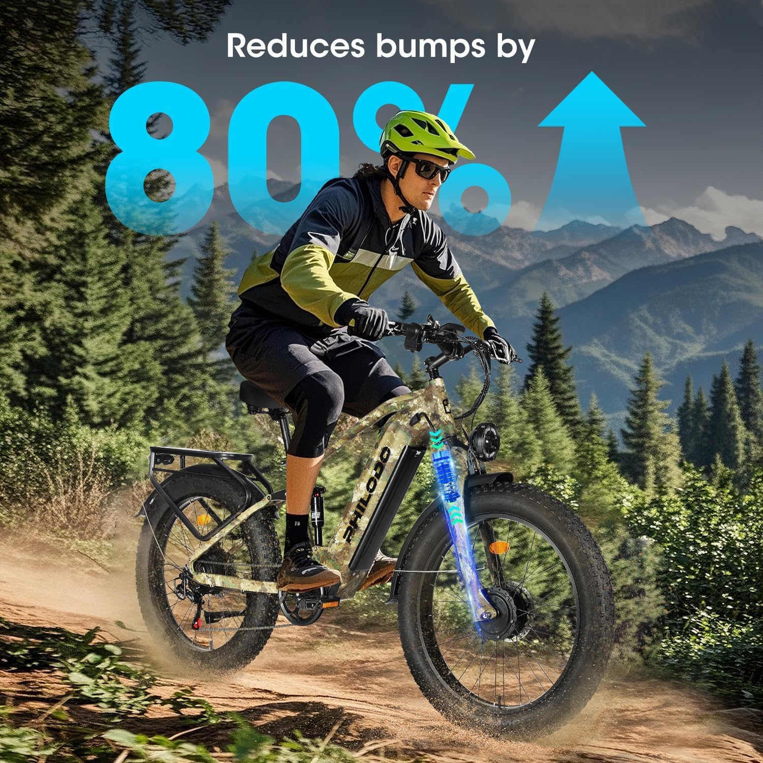 Electric-Bike for Adults, Dual-Motor-Ebike Hunting-Ebike 5000W, 60V 32AH Long Range Dirtbike, Fat-Tire-Electric-Bicycle, Full Suspension for Off-Road Snow Sand