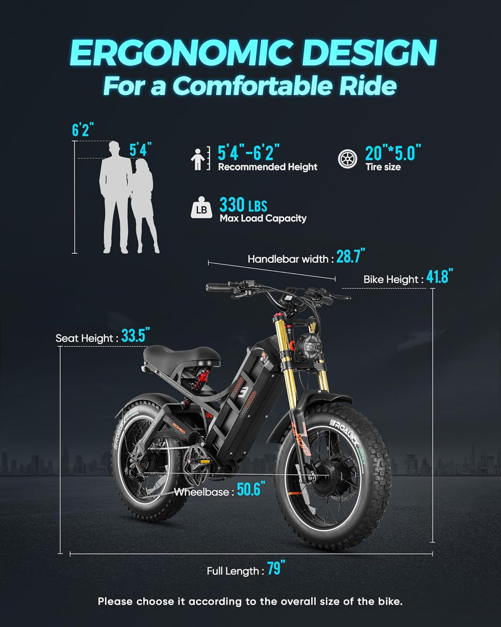 eAhora 2025 Romeo Ultra/Romeo 2 Peak 3000W/2500W 42/40 Mph Electric Bike for Adults 60V 70Ah/52V 60Ah 100-200Miles Long Range Ebike 26' Fat Tire Full Suspension Electric Bicycle