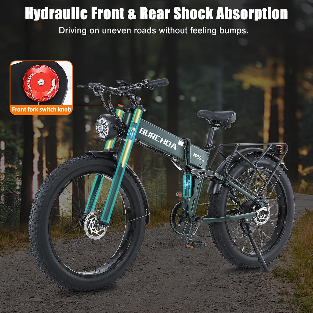 Electric Bike for Adults with 1500W Peak Motor 30 MPH & 65 Miles /130 Miles Long Range Fast E Dirt Bike, 48V 40Ah/20Ah Removable Battery, Full Suspension 26' Fat Tire Mountain Bike