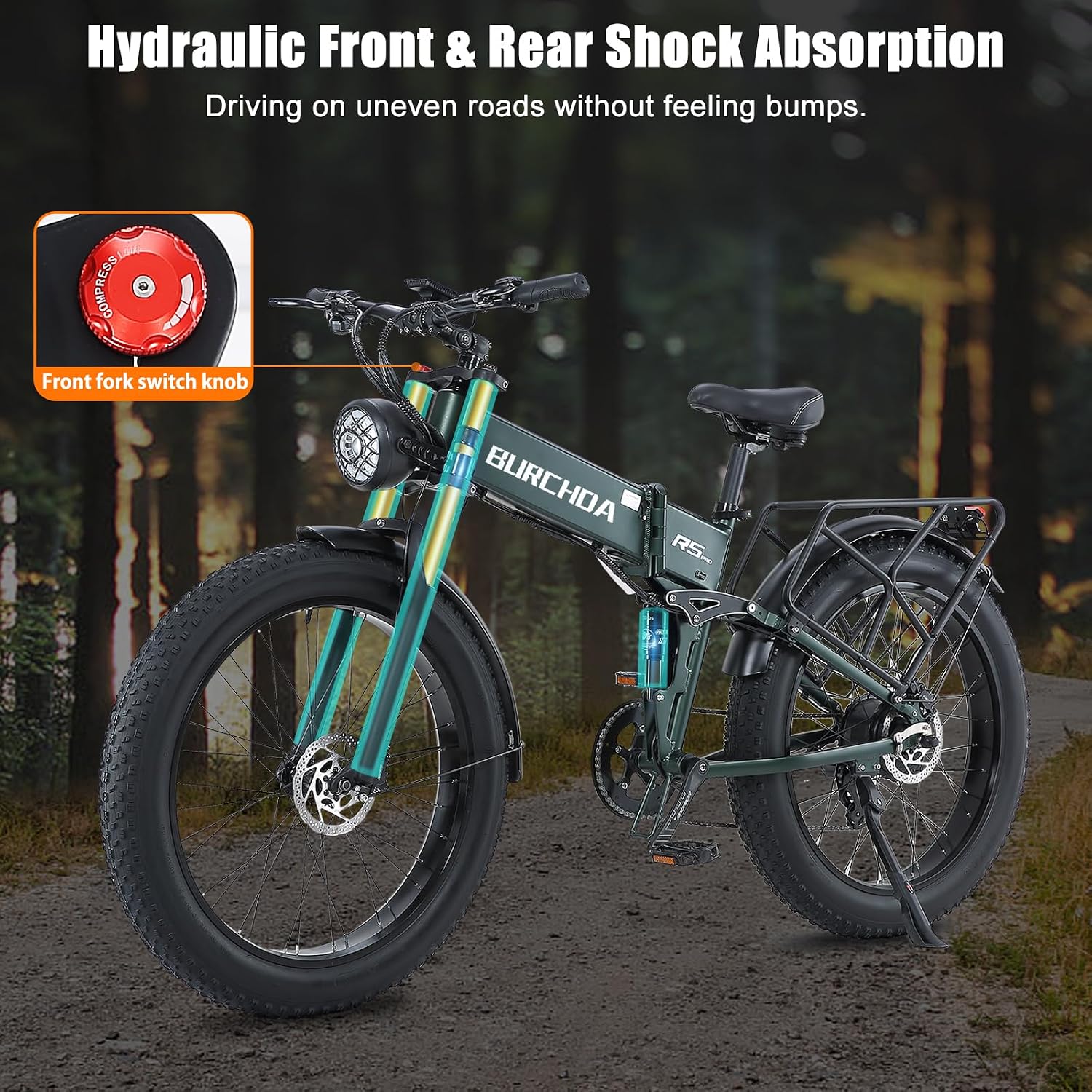 Electric Bike for Adults with 1500W Peak Motor 30 MPH & 65 Miles /130 Miles Long Range Fast E Dirt Bike, 48V 40Ah/20Ah Removable Battery, Full Suspension 26' Fat Tire Mountain Bike