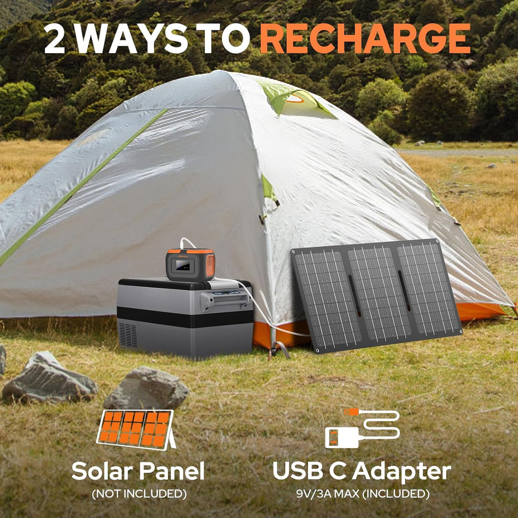 Portable Solar Power Station 100W with Foldable 40W Solar Panel,120W 110V Portable Power Pack with AC Outlet for Laptop Smart Device Outdoor Camping RV Hiking Outdoor Backup with Solar Charger