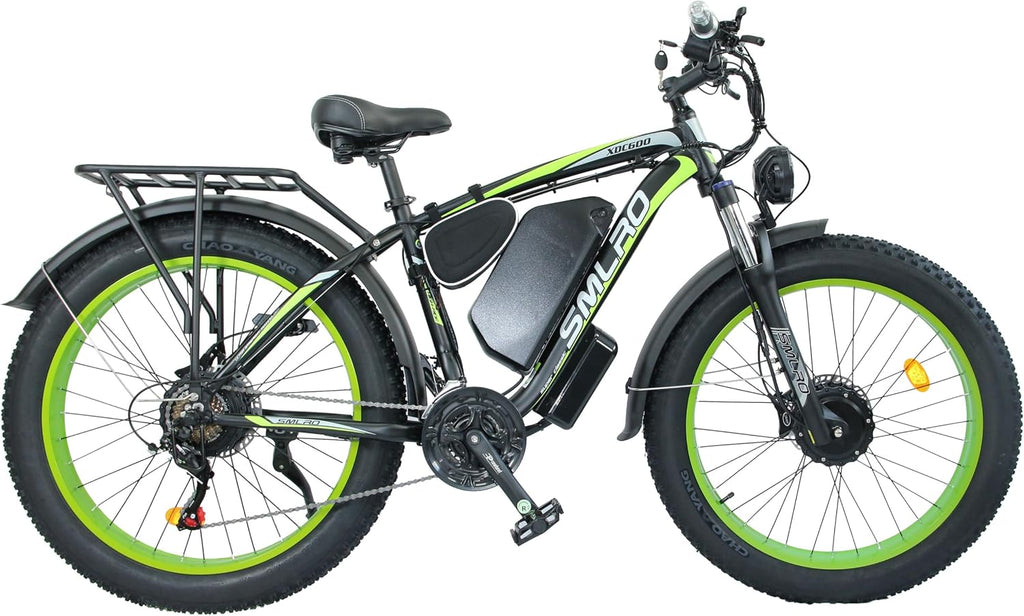 Electric Bike for Adults, 5000W Peak Dual Motor 60V/52V 25Ah/23Ah 20MPH AWD Ebike 21 Speed 26' Fat Tire MTB Hydraulic Disc Brake