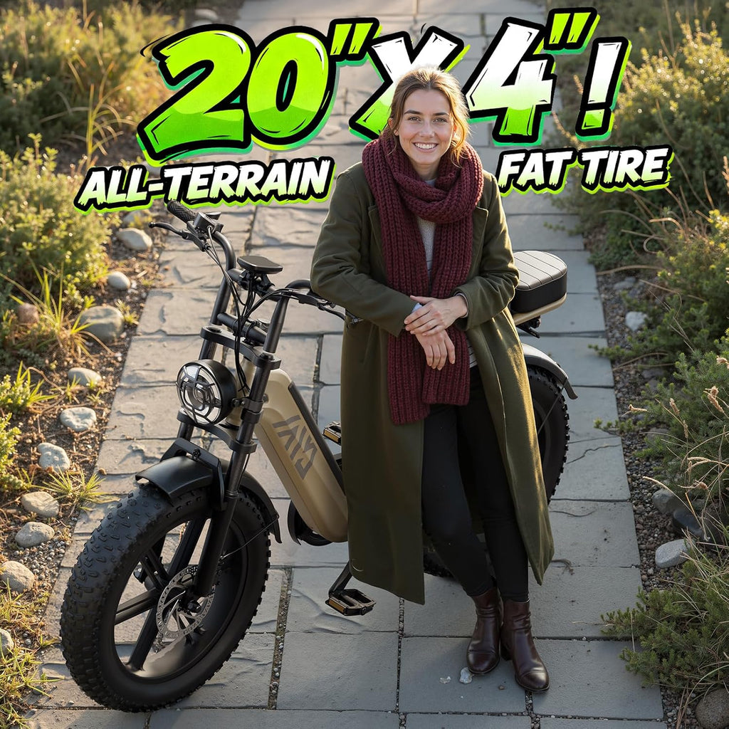 TST Electric Bike for Adults 1500W Peak 20' Fat Tire All-Terrain E-Bike 60 Miles Electric Dirt Bike for Road Sand Mountain Snow - 48V 15AH Battery Powered Electric Motorcycle for Adventure