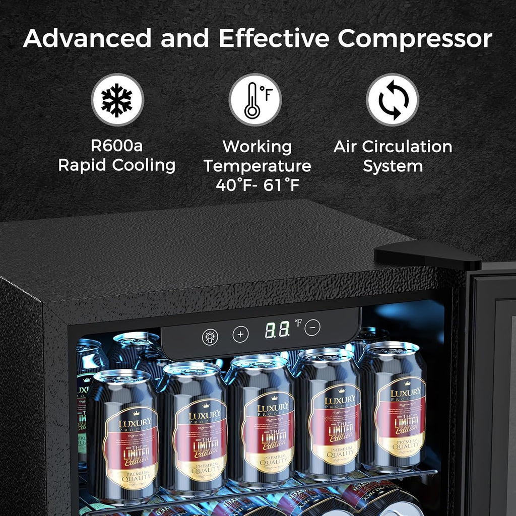Electactic Wine Fridge Freestanding Counter-top 12 Bottles, 50 Cans Wine Cellar Drink Cooler for Soda, Canned Beer, Adjustable Digital Temperature Control for Home Dorm Office, Black