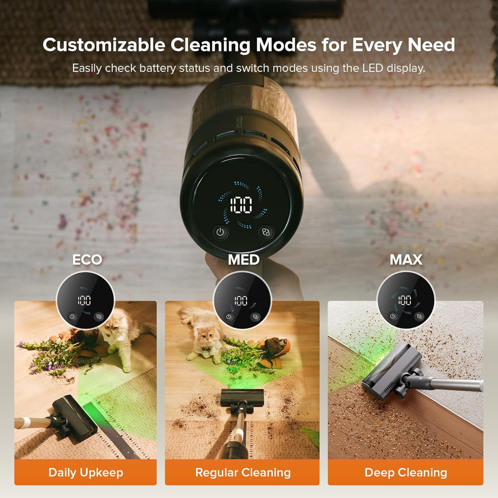 roborock H60 Hub Pro Cordless Stick Vacuum Cleaner with Auto-Empty Dock, 170AW Suction for Carpets and Pet Hair, Vacuum Cleaners with 80-Min Runtime, Anti-Tangle Brush, 140° Green LED Dust Detection