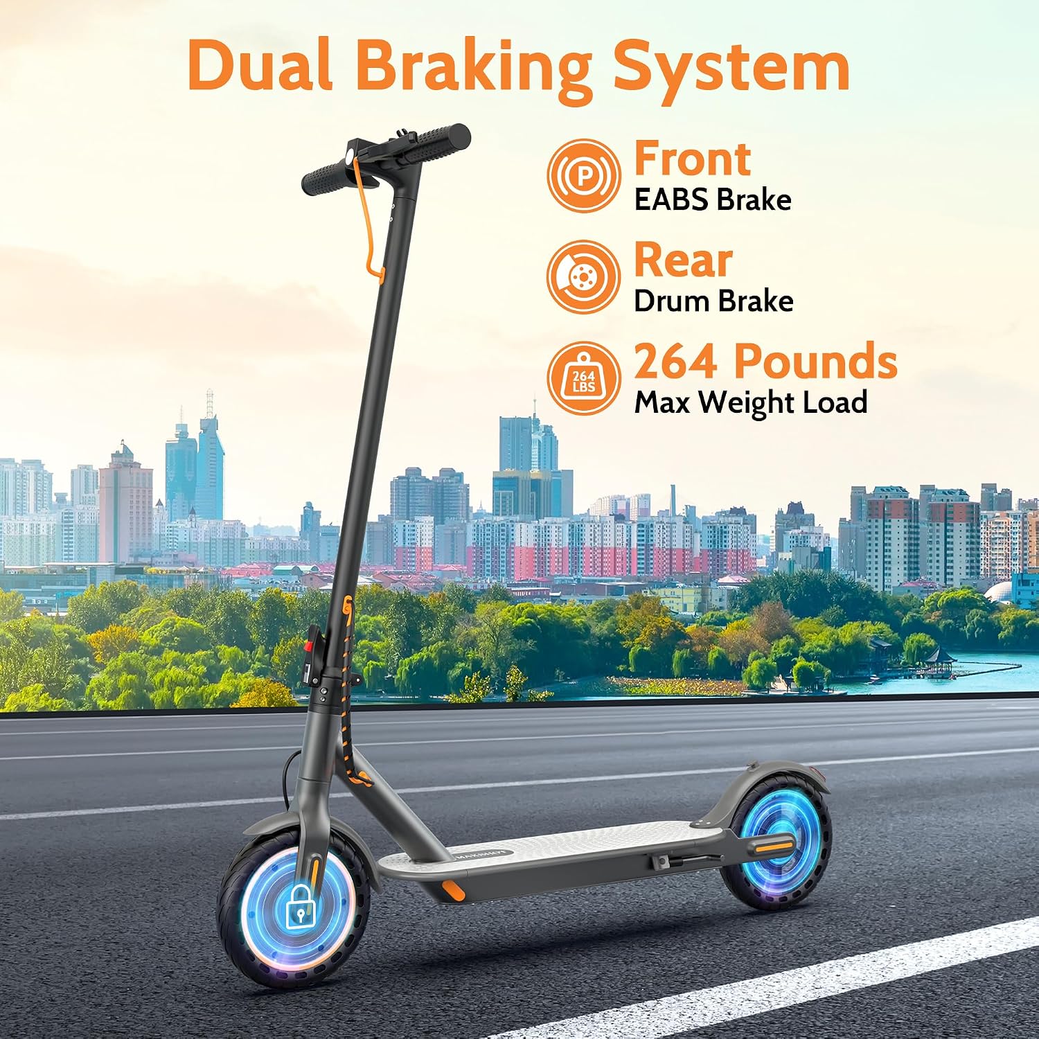 MAXSHOT Electric Scooter for Adults, 8.5/10/14' Tires, 19/22Mph, 350W/500W Motor, 21-28 Miles Range, Folding E-Scooter with Dual Suspension,APP Contro