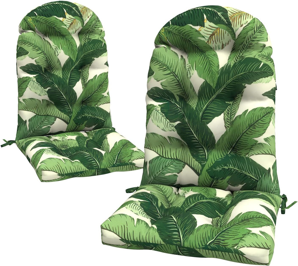 LVTXIII Outdoor Adirondack Chair Cushions, 44x19x4 Inch Non-Slip High Back Rocking Chair Cushion, Tufted Seat Cushion for Patio Furniture, Set of 2, Swaying Palms Green