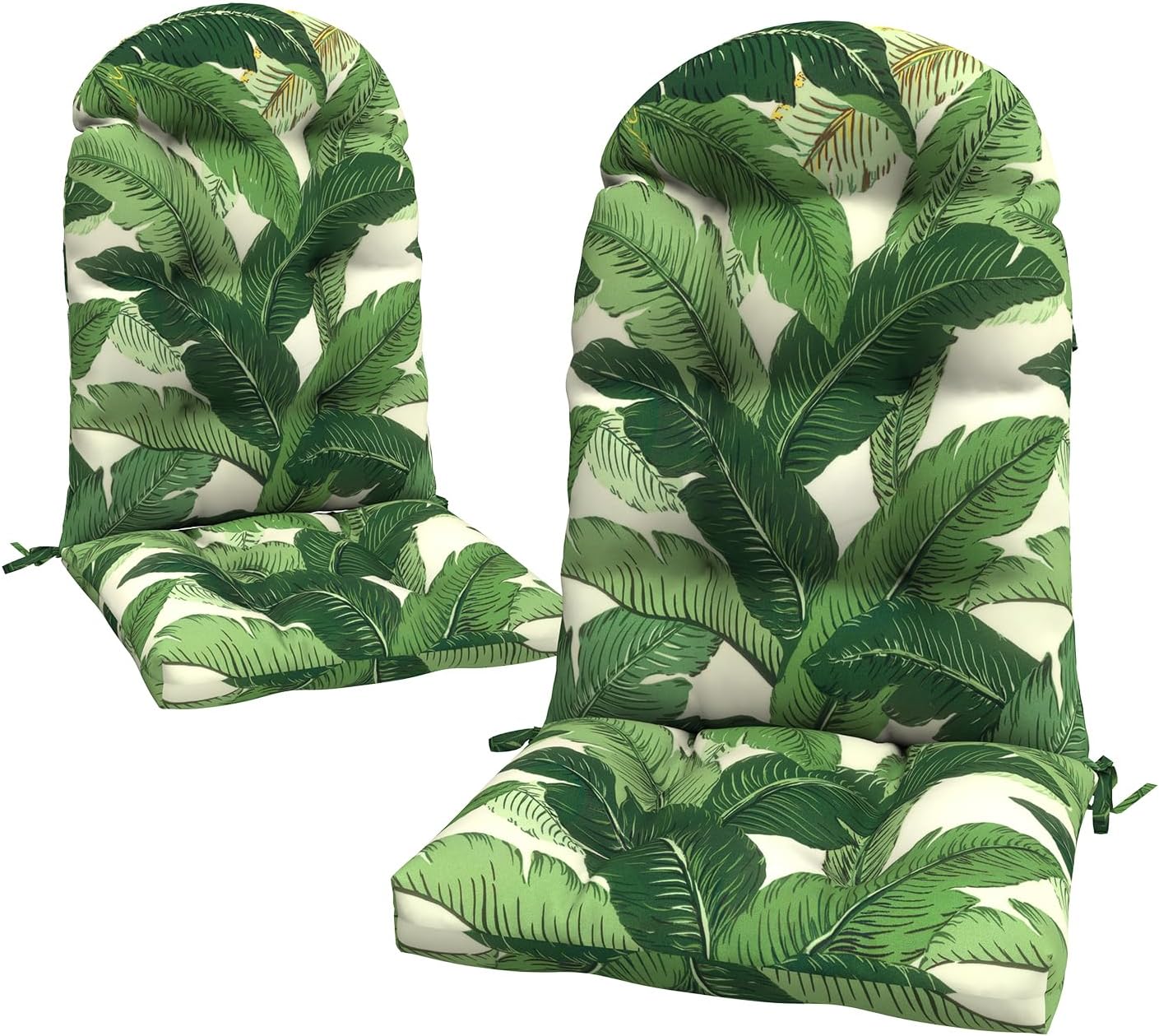LVTXIII Outdoor Adirondack Chair Cushions, 44x19x4 Inch Non-Slip High Back Rocking Chair Cushion, Tufted Seat Cushion for Patio Furniture, Set of 2, Swaying Palms Green