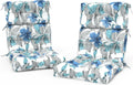 Outdoor High Back Chair Cushions Set of 2, Waterproof Seat Cushion Rocking Chair Cushion with tie 44×20×4 inch, Clemens Noir Blue