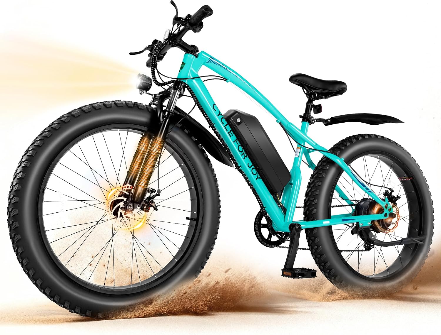 Electric Bike for Adults 70Miles 28 MPH,1500W Peak Brushless Motor, 48V 10.4Ah Removable Battery Ebike,Shimano 7 Speed / 26' Fat Tire/Dual Disc Electric Mountain Bikes(TUV & UL2849)